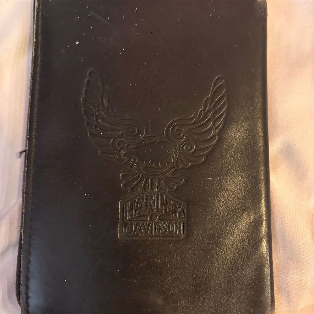Vintage 90s Harley-Davidson Black Leather Bifold Wallet Unisex